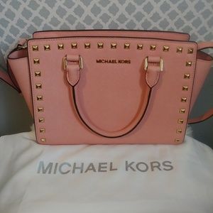 Michael kors pink studded handbag